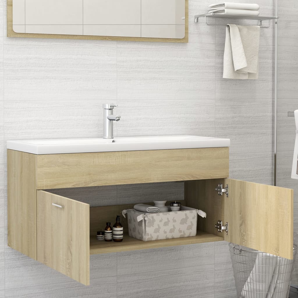 Mobile Sottolavabo Rovere Sonoma 100x38,5x46 cm in Truciolato cod mxl 19813