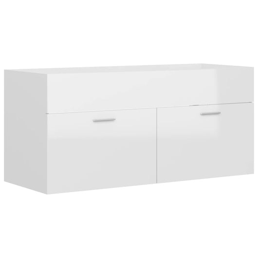 Mobile Sottolavabo Bianco Lucido 100x38,5x46 cm in Truciolato cod mxl 13003