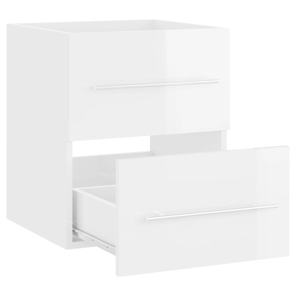 Mobile Sottolavabo Bianco Lucido 41x38,5x48 cm in Truciolato 804689