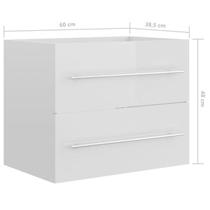 Mobile Sottolavabo Bianco Lucido 60x38,5x48 cm in Truciolato cod 12373