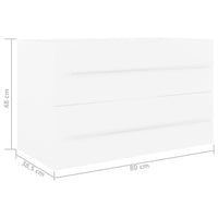 Mobile Sottolavabo Bianco 80x38,5x48 cm in Truciolato cod 9026