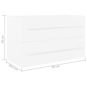 Mobile Sottolavabo Bianco 80x38,5x48 cm in Truciolato cod 9026