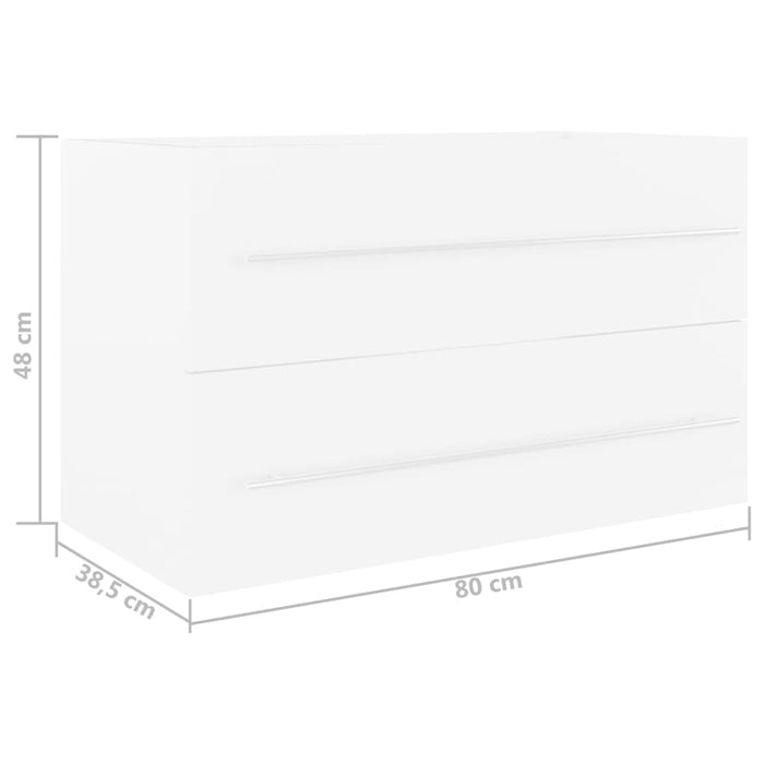 Mobile Sottolavabo Bianco 80x38,5x48 cm in Truciolato cod 9026