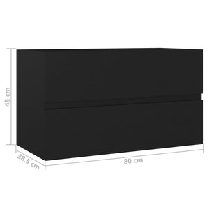 Mobile Sottolavabo Nero 80x38,5x45 cm in Truciolato cod mxl 15421