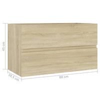 Mobile Sottolavabo Rovere Sonoma 80x38,5x45 cm in Truciolato