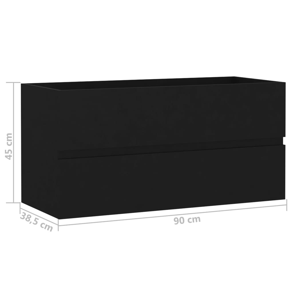 Mobile Sottolavabo Nero 90x38,5x45 cm in Truciolato cod mxl 25429