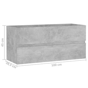 Mobile Sottolavabo Grigio Cemento 100x38,5x45 cm in Truciolato cod mxl 20971