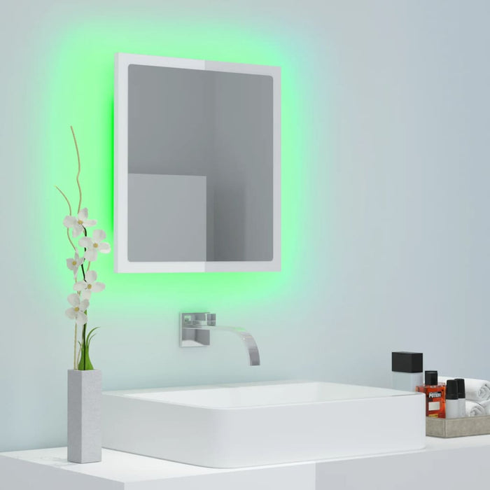 Specchio da Bagno LED Bianco Lucido 40x8,5x37 cm in Truciolato cod mxl 65418