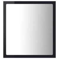 Specchio da Bagno LED Nero Lucido 40x8,5x37 cm in Acrilico 804914