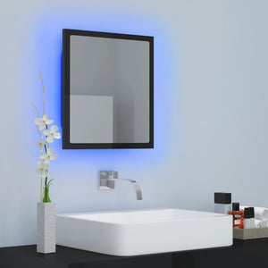 Specchio da Bagno LED Nero Lucido 40x8,5x37 cm in Truciolato cod mxl 60543