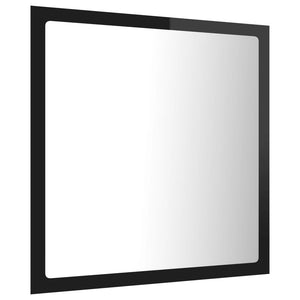 Specchio da Bagno LED Nero Lucido 40x8,5x37 cm in Acrilico 804914