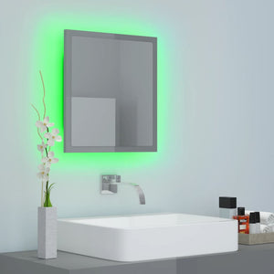 Specchio da Bagno LED Grigio Lucido 40x8,5x37 cm in Truciolato cod mxl 69597