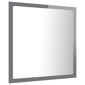 Specchio da Bagno LED Grigio Lucido 40x8,5x37 cm in Truciolato cod mxl 69597