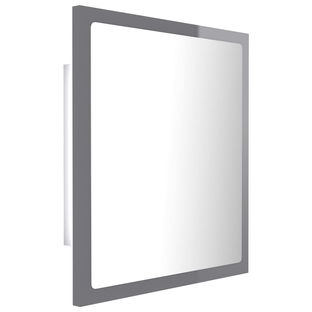 Specchio da Bagno LED Grigio Lucido 40x8,5x37 cm in Truciolato cod mxl 69597