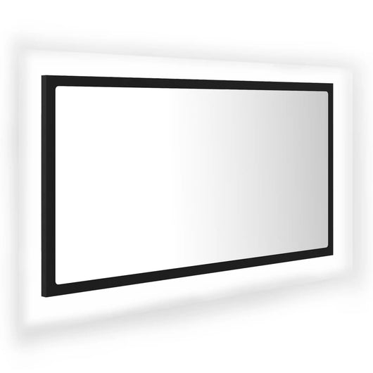 Specchio da Bagno a LED Nero 80x8,5x37 cm in Acrilico 804925