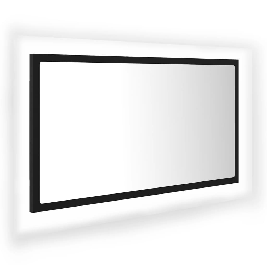 Specchio da Bagno a LED Nero 80x8,5x37 cm in Acrilicocod mxl 96945