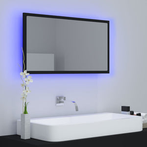 Specchio da Bagno a LED Nero 80x8,5x37 cm in Acrilicocod mxl 96945