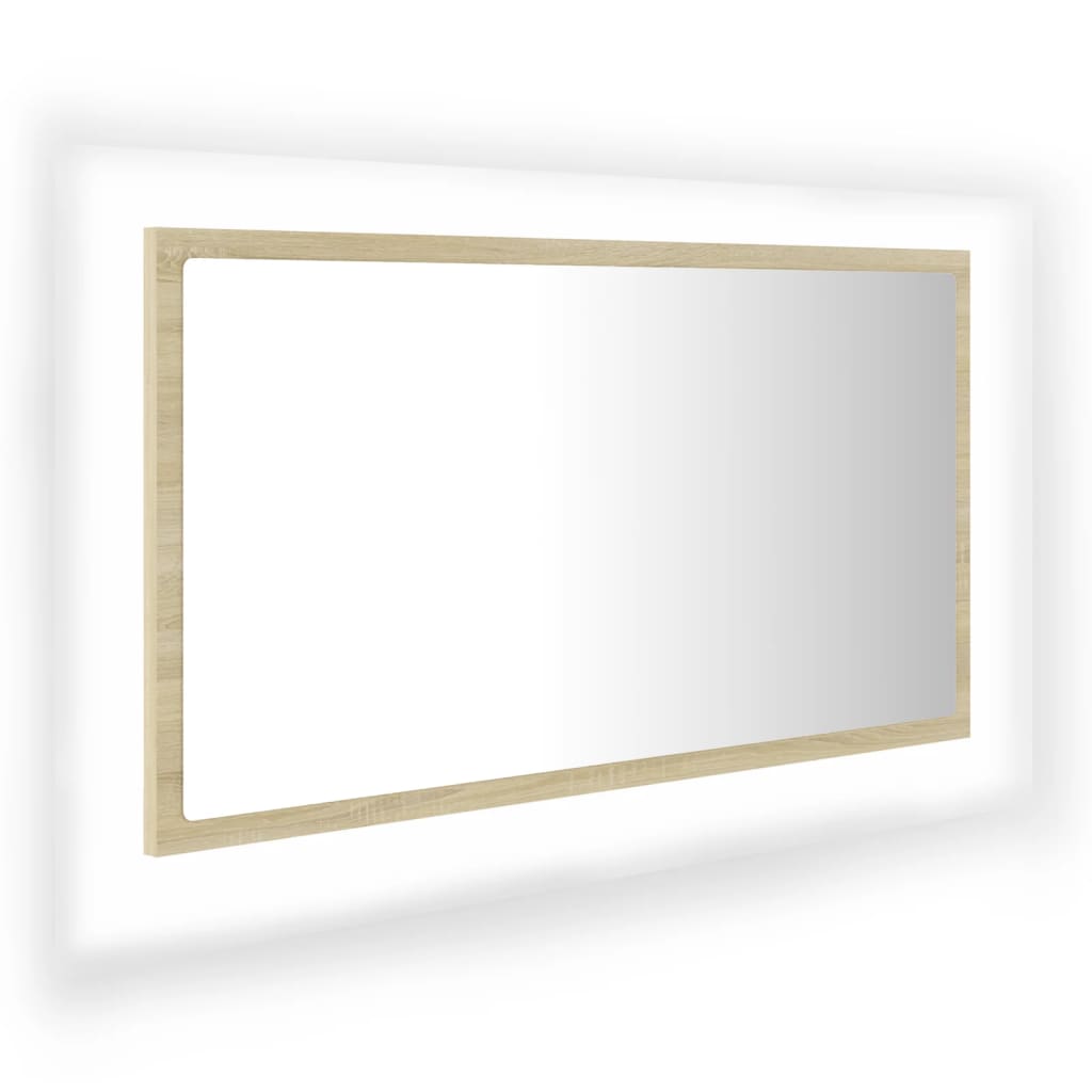 Specchio da Bagno LED Rovere Sonoma 80x8,5x37 cm in Truciolato cod mxl 72414