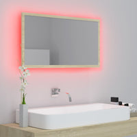 Specchio da Bagno LED Rovere Sonoma 80x8,5x37 cm in Truciolato cod mxl 72414