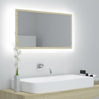 Specchio da Bagno LED Rovere Sonoma 80x8,5x37 cm in Truciolato cod mxl 72414