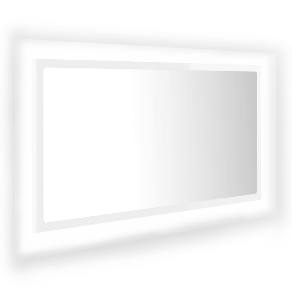 Specchio da Bagno con LED Bianco Lucido 80x8,5x37 cm Truciolato cod mxl 72969