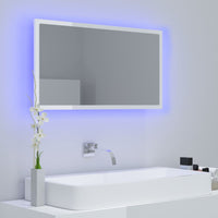 Specchio da Bagno con LED Bianco Lucido 80x8,5x37 cm Truciolato cod mxl 72969