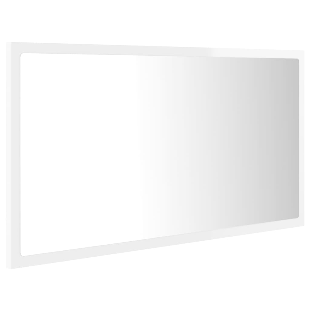 Specchio da Bagno con LED Bianco Lucido 80x8,5x37 cm Truciolato cod mxl 72969