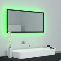 Specchio da Bagno a LED Grigio 90x8,5x37 cm in Acrilico 804934