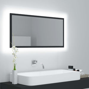 Specchio da Bagno LED Grigio 90x8,5x37 cm in Truciolato cod mxl 61978