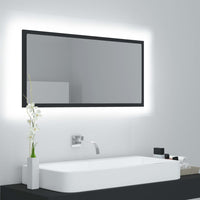 Specchio da Bagno a LED Grigio 90x8,5x37 cm in Acrilico 804934