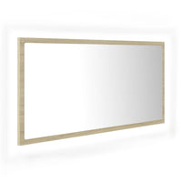 Specchio da Bagno LED Rovere Sonoma 90x8,5x37 cm in Acrilico 804935