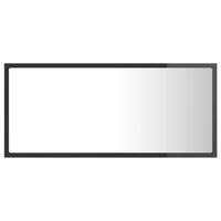 Specchio da Bagno LED Grigio Lucido 90x8,5x37 cm in Acrilico 804939