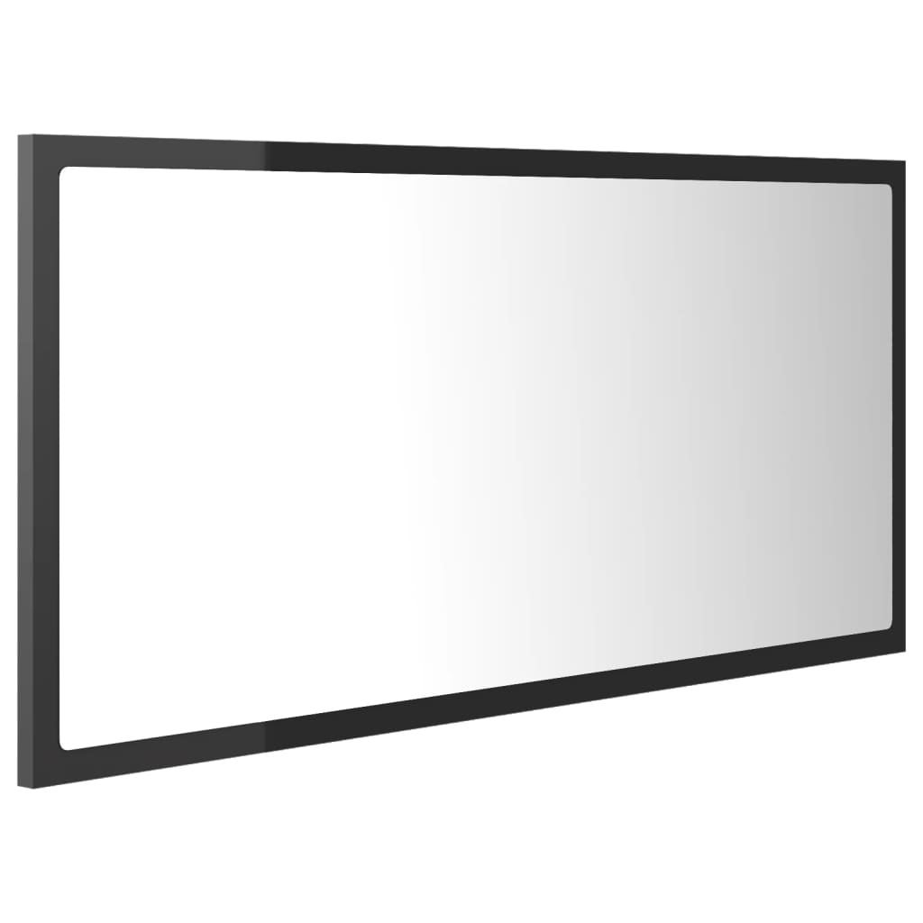 Specchio da Bagno LED Grigio Lucido 90x8,5x37 cm in Truciolato cod mxl 77584