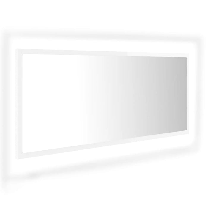 Specchio da Bagno LED Bianco Lucido 100x8,5x37 cm in Acrilicocod mxl 82225