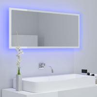 Specchio da Bagno LED Bianco Lucido 100x8,5x37 cm in Acrilicocod mxl 82225