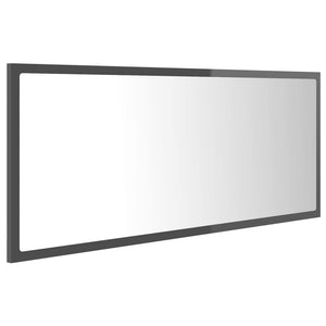 Specchio da Bagno LED Grigio Lucido 100x8,5x37 cm in Acrilico 804947