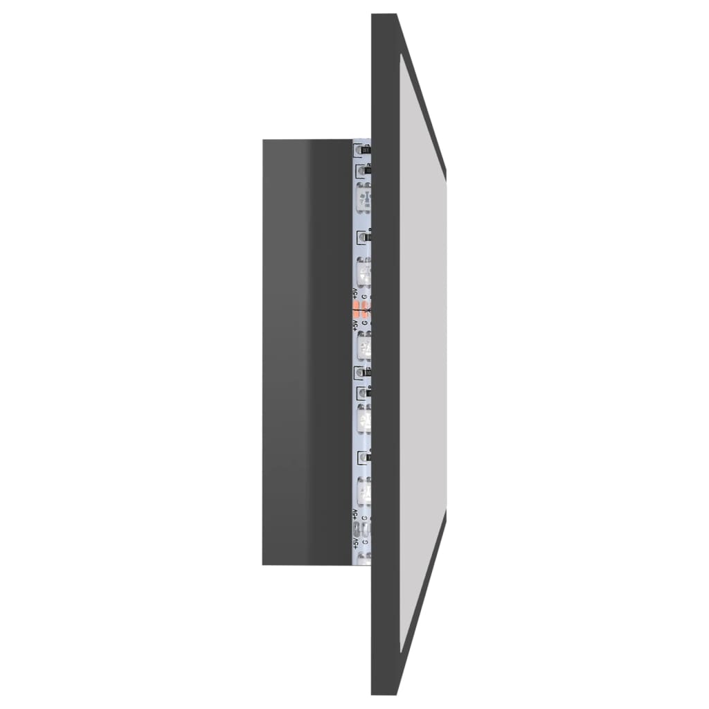 Specchio da Bagno LED Grigio Lucido 100x8,5x37 cm in Acrilico 804947