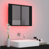 Armadietto a Specchio con Luci LED Nero 60x12x45 cm in Acrilico 804957