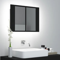 Armadietto a Specchio con Luci LED Nero 60x12x45 cm in Acrilicocod mxl 118700