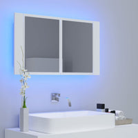 Armadietto a Specchio con Luci LED Bianco 80x12x45 in Acrilicocod mxl 79883