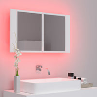 Armadietto a Specchio con Luci LED Bianco 80x12x45 in Acrilico 804964