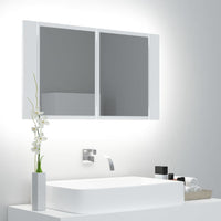 Armadietto a Specchio con Luci LED Bianco 80x12x45 in Acrilicocod mxl 79883