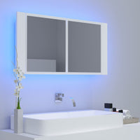 Armadietto a Specchio con Luci LED Bianco 90x12x45 in Acrilicocod mxl 70733