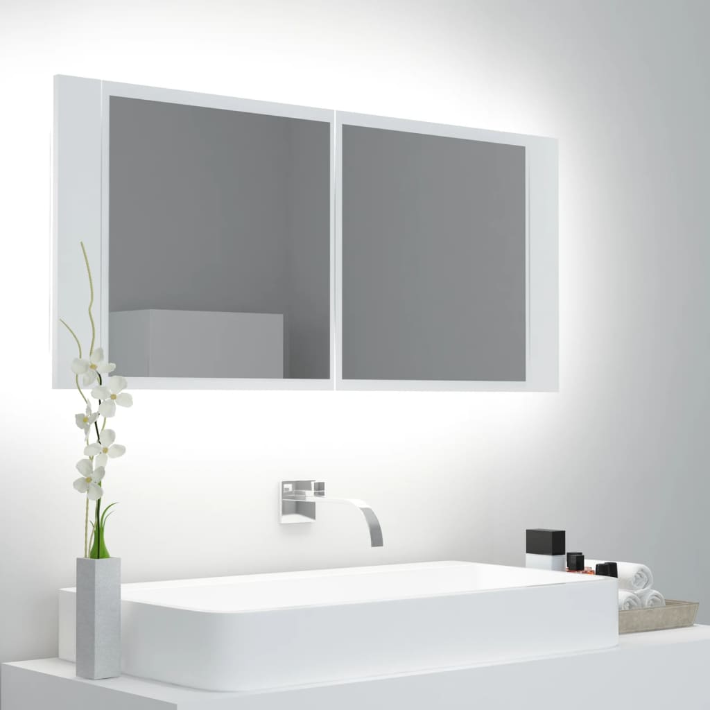 Specchio da Bagno con LED Bianco 100x12x45 cm in Acrilico 804980