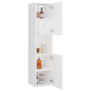 Mobile da Bagno Bianco 30x30x130 cm in Legno Multistrato 804997