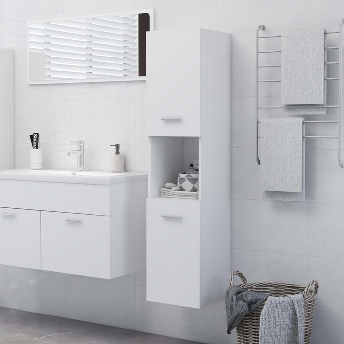 Mobile da Bagno Bianco 30x30x130 cm in Legno Multistrato 804997