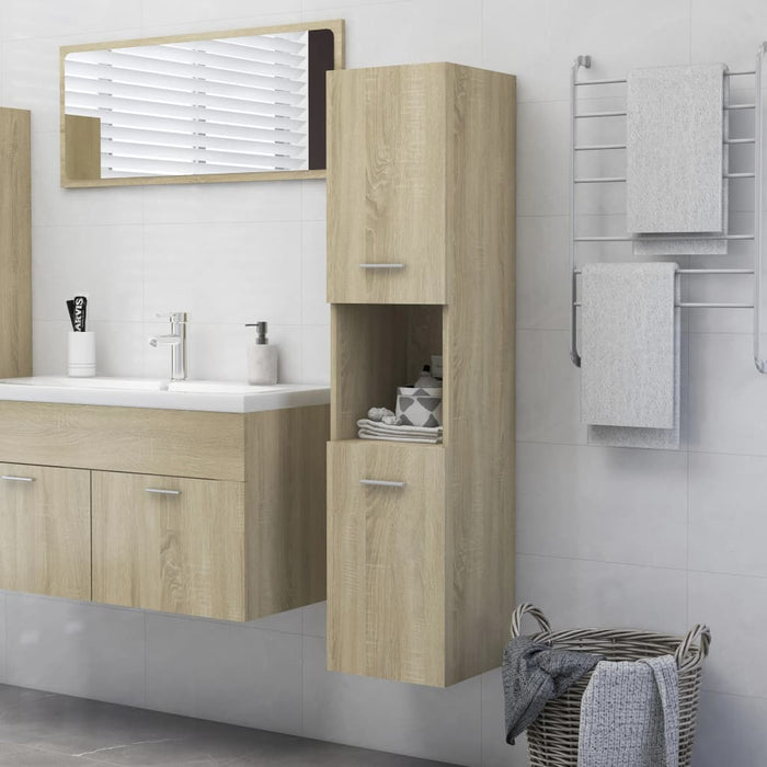 Armadio da Bagno Rovere Sonoma 30x30x130 cm in Truciolato cod mxl 76097