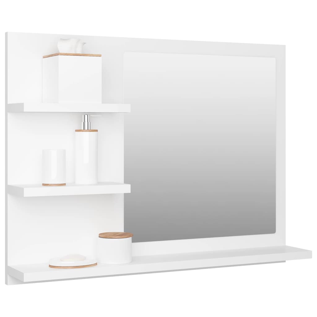 Specchio da Bagno Bianco 60x10,5x45 cm in Legno Multistratocod mxl 82219