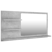 Specchio da Bagno Grigio Cemento 90x10,5x45 cm in Truciolato 805019