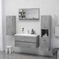 Specchio da Bagno Grigio Cemento 90x10,5x45 cm in Truciolato 805019